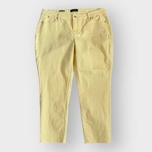 Talbots Jeans Womens Plus Size 18WP PETITE Flawless 5 Pocket Slim Ankle Yellow